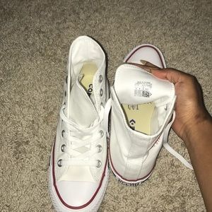 HIGHTOP WHITE CONVERSE(never worn) !!